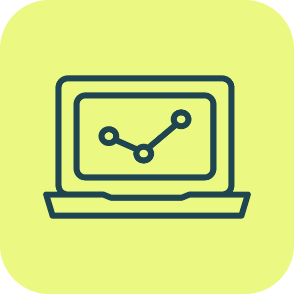 Yellow Laptop Graph Icon_Altron HealthTech